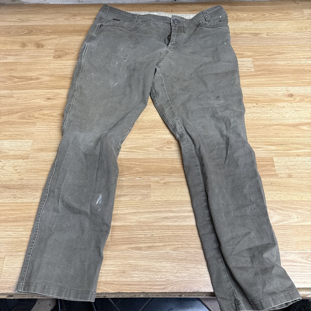Kuhl Pants The Law Men Sz 38x32 Green Brown Vintage Patina Dye Full Fit Hiking